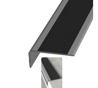 Rubber Angle Step Edge, Safety Corner Edge Guard Strip, Non-Slip Rubber Step Edge Trim, L Shape Stair Edge Protector, L Shape Nose Nosing Trim, for Outdoor and Indoor Steps ( Color : Grayish black , S
