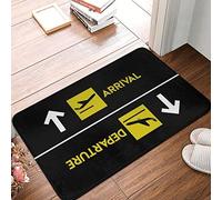 Rubber Backed Door Mat, “Arrivals & Departures” Aviation Theme Doormat, (24x36(60x90cm))