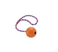 Rubber ball with bell and rope for dogs Nobby Pet