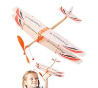 Rubber Band Aircraft Toy - Biplane Model Kit for Children Hobbyists, Colorful Propeller Airplane | Fun Science Learning Activity Balsa Wood Glider Toy for School Research Projects Collectible Display