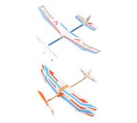 Rubber Band Airplane - Flying Glider Aircraft Model Toy, Elastic Propeller Powered Launch Plane, Windup Hobby Activity Set, Outdoor Hand Launch Aviation Model Kit | Boys Girls Adults Students