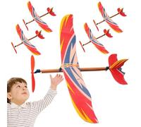 Rubber Band Airplane, Hand Winder Glider Toys, 5PCS Model Airplane Set with Durable Material, Flying Glider Toy with Easy Launch Design, Airplanes Toy for Kids, Adults, Outdoor Play & Fun
