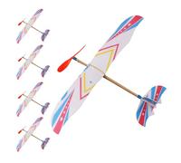 Rubber Band Powered Airplane - Flying Glider Set, Hand-Thrown Toy Planes | 5PCS Outdoor Fun Model Aircraft for Kids, Garden Flight Games, Assembly Airplane Kit, Sturdy Launch Play Toys