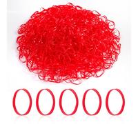 Rubber Bands 1000Pcs Red Small Rubber Elastic Bands Natural Soft Bands for Tie Dye, Hair Home, Pens, Wedding Hairstyle,Catapults, Bills, Bank Paper, Office Supplies(22mm)