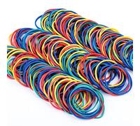 Rubber Bands Coloured Rubber Elastic Bands 400PcsThick Natural Rubber Bands Heavy Duty Strong Elastic Bands for Tie Dye, Hair Home, Pens, Crab,Catapults, Bills, Bank Paper, Office Supplies(38mm)