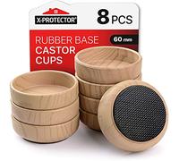 Rubber Base Castor Cups 8 PCS Ø60mm X-Protector - Furniture Castors with Non-Slip Base - Floor Protectors for Chair & Sofa Legs - Prevent Scratches with Our Furniture Coasters & Bed Wheel Stoppers!