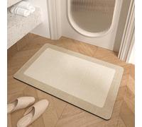 Rubber Bath mats Non-Slip Bathroom mat Super Absorbent Instant Dry Bath mat, in Front of Kitchen Sink, Shower Room, Bathtub(Beige,50x80cm)