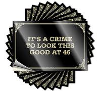 Rubber Bathroom Decal - It's A Crime to Look This Good At 46 Designer Waterproof Vinyl Sticker(12X18CM)