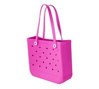 Rubber Beach Bag, Open Tote Bags for Women Waterproof Sandproof Outdoor Travel Portable Handbag Beach Storage Basket Waterproof Washable Beach Tote Bag Portable Travel Bag for Beach Pool Sport (M)