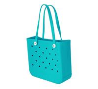 Rubber Beach Bag, Open Tote Bags for Women Waterproof Sandproof Outdoor Travel Portable Handbag Beach Storage Basket Waterproof Washable Beach Tote Bag Portable Travel Bag for Beach Pool Sport (O)