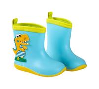 Rubber Boots Children's Waterproof Rain Boots Dino Design with 3D Dinosaur Half Height Breathable Lightweight Boots Non-Slip Sole for Girls Boys Unisex, Blue E, 11.5 UK Child