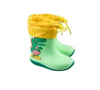 Rubber Boots Children's Waterproof Rain Boots Dino Design with 3D Dinosaur Half Height Breathable Lightweight Boots Non-Slip Sole for Girls Boys Unisex, Green F, 8.5 UK Child