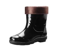 Rubber Boots Man Short Cotton Rain Boots Rubber Boots For Garden Man Rain Footwear Rain Shoes Grogs Shoes Men, black, 10 UK