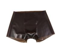 Rubber Boxer Briefs for Adult Males - Transparent Latex Underpants with Low Rise Waist and Flexible Stretch Fabric (XL Black)