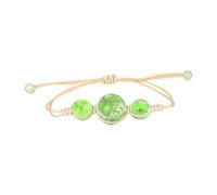 Rubber Bracelet Black Jewellery Dried Flower Hand Woven Adjustable Bracelet Student Couple Friend Birthday Evil Eye Bracelet for (Green, One Size)