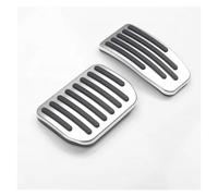 Rubber Brake Pedal For Tesla for Model 3 Y Brake Gas Foot Pedals Pads Covers Aluminum Alloy 2021-2023 Upgrade Anti-skid Pedals Car Pedal Pads(2Pcs Silver)