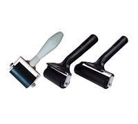 Rubber Brayer Roller, 3PCS Rubber Roller Brayer Glue Roller 3 Sizes Soft Drum Paint Brush Ink Applicator for Printmaking, Ink Paint Block Stamping Brayers, Stamping Gluing Application