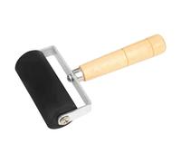 Rubber Brayer Roller - Rubber Printmaking Roller | Black Hard Lino Brayer | Printmaking Ink Roller with Wooden Handle | Anti Skid Hard Rubber Roller Tool for Art Craft Oil Painting Tool
