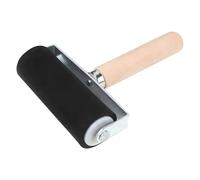 Rubber Brayer Roller - Rubber Printmaking Roller | Black Hard Lino Brayer | Printmaking Ink Roller with Wooden Handle | Anti Skid Hard Rubber Roller Tool for Art Craft Oil Painting Tool
