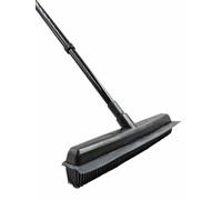 Rubber Broom Indoor Rubber Bristle Soft Sweeping Brush with Extending Handle