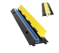 Rubber Cable Ramp Hose Cable Protector Ramp, 2 Channel Capacity Speed Bumps for Driveway, for Wire, Hose, Pipe Hider Driveway Outdoor Wire Covers for Cords(100x25x5cm/39x10x2in)