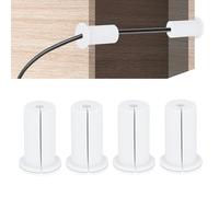 Rubber Cable Wall Pass Through Grommet, 7mm Cable Feed Through Bushing for 1 Inch Wall Holes Organizing, Light Cable Routing Kit (White)