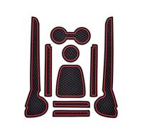 Rubber Car Anti Slip Mat Interior Door Pad Cup Mat For VW For Polo 6R GTI 2011 2012 2013 2014 2015 2016 9PCS(Red)