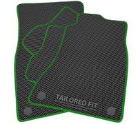 Rubber Car Mats for Alfa Romeo Junior MHEV (Mild Hybrid) (2024 -) Exclusive Diamond Rubber with Green Ribbed Trim [2910]