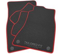 Rubber Car Mats for Alfa Romeo Junior MHEV (Mild Hybrid) (2024 -) Exclusive Diamond Rubber with Red Ribbed Trim [2910]