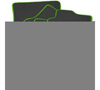 Rubber Car Mats for Audi A4 / A4 Avant (B8) (2007-2015) Exclusive Diamond Rubber with Lime Ribbed Trim [1077]