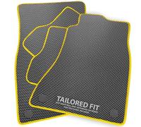 Rubber Car Mats FOR BMW 3 Series (E93) Convertible 2007-2013 Luxury Diamond Rubber - Yellow Ribbed Trim [DIAMRUB-71]