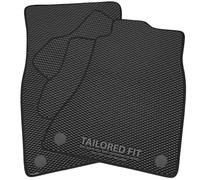 Rubber Car Mats for Ford Transit Courier 2 Seats (2019 -) Exclusive Diamond Rubber with Black Ribbed Trim [1625]