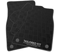 Rubber Car Mats FOR Vauxhall Corsa E 2015-2019 Checker Rubber Car Mats - Black Ribbed Trim [PETRUB-1672]