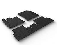 Gledring GL 0726 Rubber car mats set compatible with Citroën Berlingo Multispace / Opel Combo Tour (MPV) / Toyota Proace City 9/2019- (Variable seats) (T profile 5-pieces + oval mounting clips), black