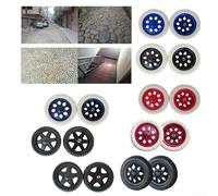 Rubber Caster Wheels Set of 2 Replacement for Hand Truck and Wheelbarrow with 8mm Tire Hole Shaft for Shock Absorption and Wear Resistance (C-Red)