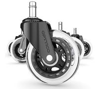Rubber Chair Casters Replacement for Carpet - Rollerblade Style Heavy Mandatory Castor Wheels - 3 Inch Desk Chair Casters
