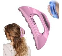 Rubber Claw Clip, Squishy Silicone Hair Clips, Women Scalp-Safe Soft Cozy Clip, Non-slip Square Cloud Claw Clips, Unsnappable for Thick or Fine Hair, Strong Hold All-Day Comfort(Pink)