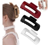 Rubber Claw Clip, Squishy Silicone Hair Clips, Women Scalp-Safe Soft Cozy Clip, Non-slip Square Cloud Claw Clips, Unsnappable for Thick or Fine Hair, Strong Hold All-Day Comfort(3Pcs-b)