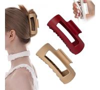Rubber Claw Clip, Squishy Silicone Hair Clips, Women Scalp-Safe Soft Cozy Clip, Non-slip Square Cloud Claw Clips, Unsnappable for Thick or Fine Hair, Strong Hold All-Day Comfort(2Pcs-f)