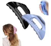 Rubber Claw Clip, Squishy Silicone Hair Clips, Women Scalp-Safe Soft Cozy Clip, Non-slip Square Cloud Claw Clips, Unsnappable for Thick or Fine Hair, Strong Hold All-Day Comfort(2Pcs-i)