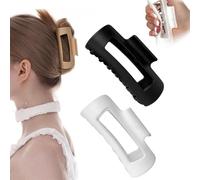 Rubber Claw Clip, Squishy Silicone Hair Clips, Women Scalp-Safe Soft Cozy Clip, Non-slip Square Cloud Claw Clips, Unsnappable for Thick or Fine Hair, Strong Hold All-Day Comfort(2Pcs-a)