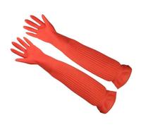 rubber cleaning gloves, Long Glove Aquarium Fish Tank Industrial Thick Protective Gloves Waterproof Dishwashing(1 Pair 56cm B)