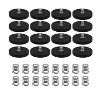 Rubber Coated Magnet, 16Pack Anti-Scratch Neodymium Magnet 10kg Holding Force, 43mm Rubber Coated Mounting Magnets Base with M5 Threaded Studs for Light Bar Mirror Camera Tool