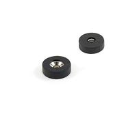 Rubber Coated N42 Neodymium Magnet for Arts, Crafts, Model Making, DIY, Hobbies, Office and Home - 16.6mm dia x 5.1mm thick x 4.2mm c/sink - 1.9kg Pull - South - Pack of 20