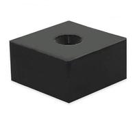 Rubber Coated N42 Neodymium Magnet for Engineering, and Manufacturing Applications - 50m x 50mm x 25mm thick with 8.2mm dia c/sunk hole - 84kg Pull - North/South
