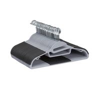 Rubber Coated Plastic Hangers - 50-Pack, Grey
