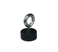 Rubber Coated Pot Magnet With M5 Eyebolt - 22mm Dia X 10mm Thick - 2.7Kg Pull
