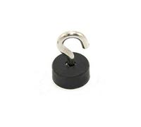 Rubber Coated Pot Magnet With M5 Hook - 22mm Dia X 10mm Thick - 2.4Kg Pull