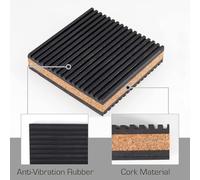 Rubber Cork Composite Mat Set (4-Pack), 150 x 150 x 22.3 mm Shock Absorption Pad for Washing Machines, Dryers & Treadmills - Low-Noise, Anti-Slip, Industrial-Grade Vibration Dampening