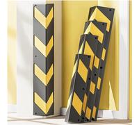 Rubber Corner Guard with Reflective Strip - L-Shaped Wall Protector for Enhanced Safety in Parking Lots and Gas Stations, 1cm Thick Bumper Guard